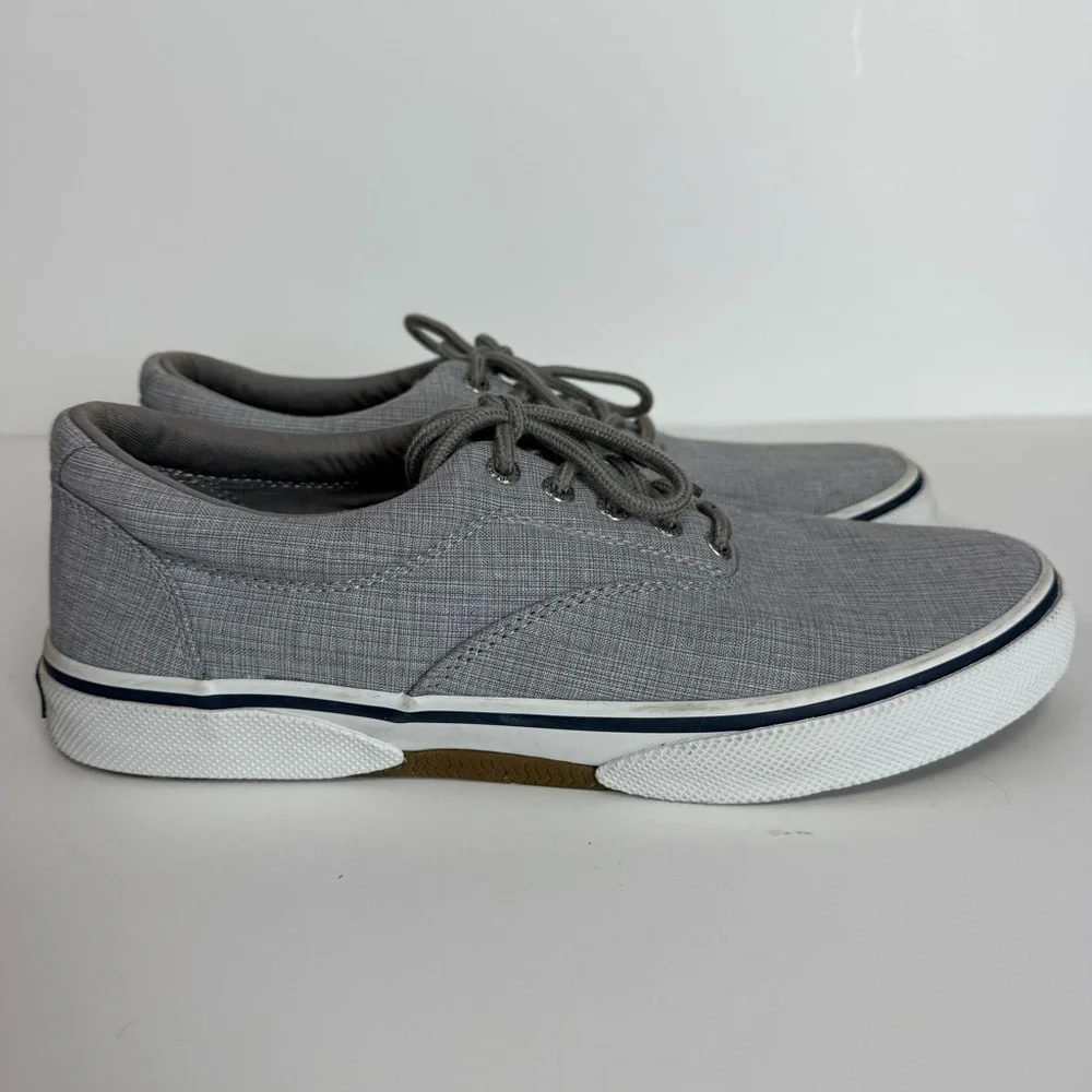 Sperry Top Sider Halyard CVO Linen Sneaker Men's Light Gray Size 10 - Picture 4 of 9